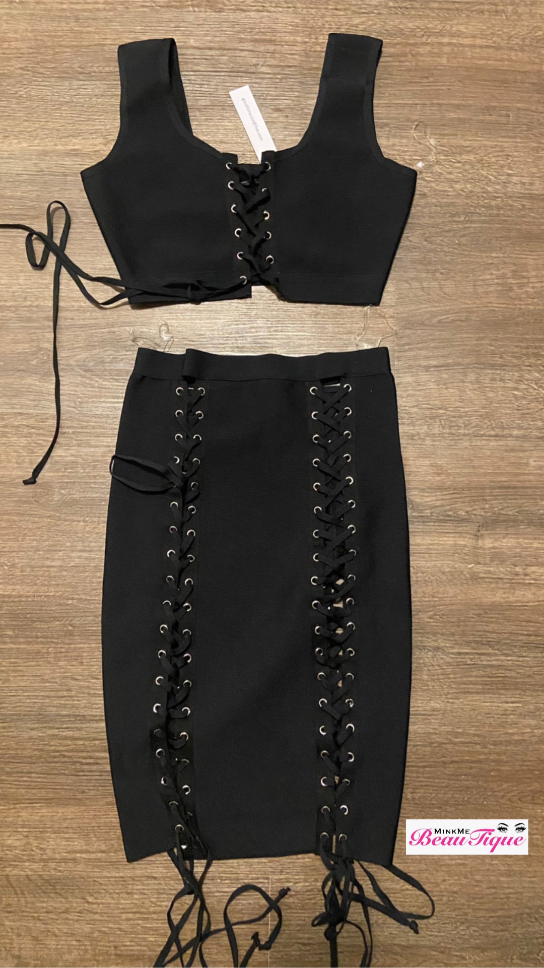 Lace two piece skirt sets