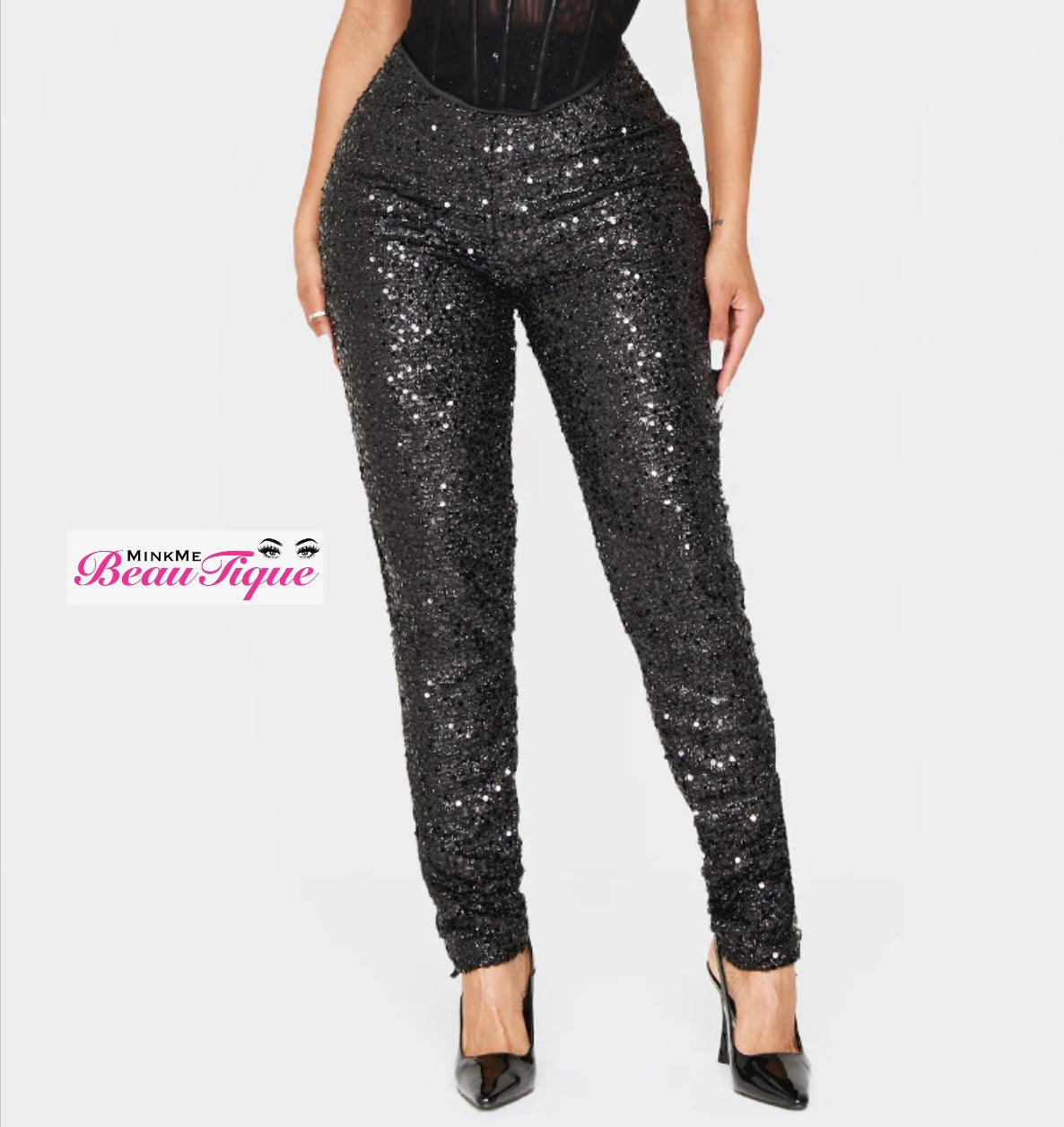 Black sequins pants