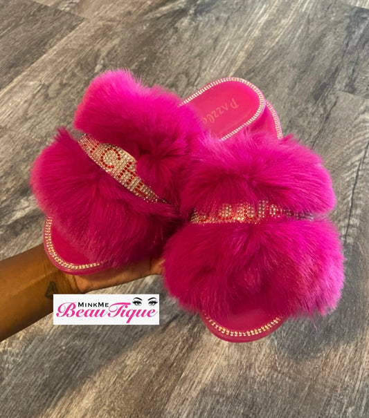 Pink Fur Sandals