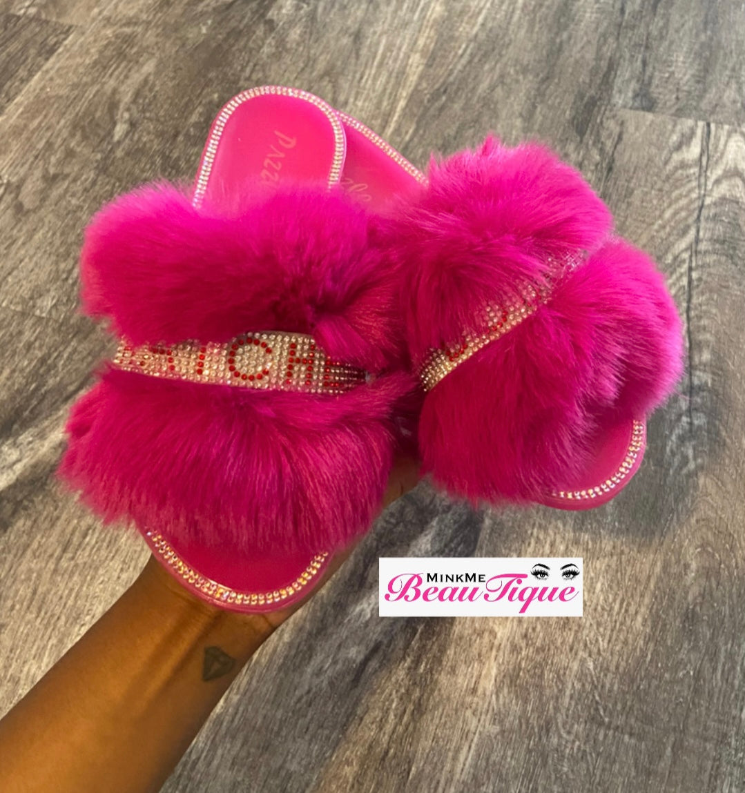Pink Fur Sandals