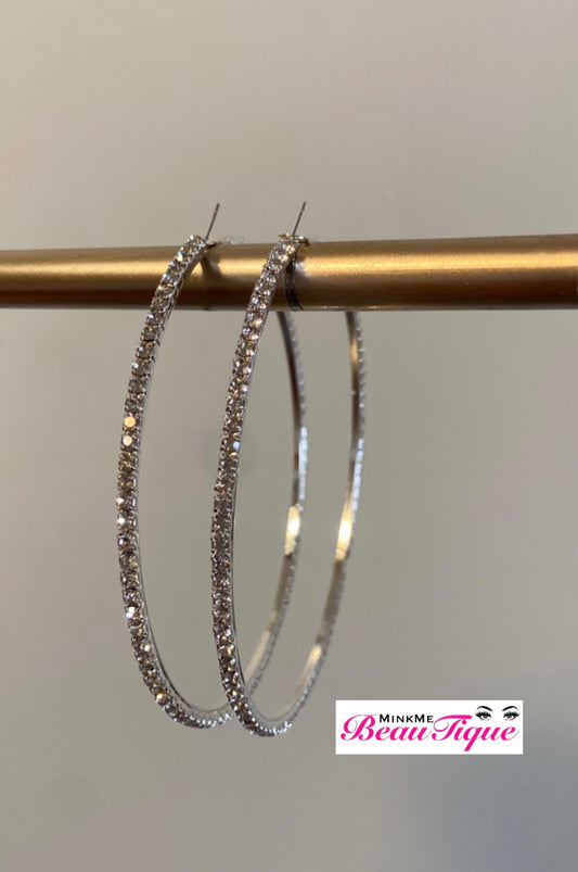 Diamond hoop earrings