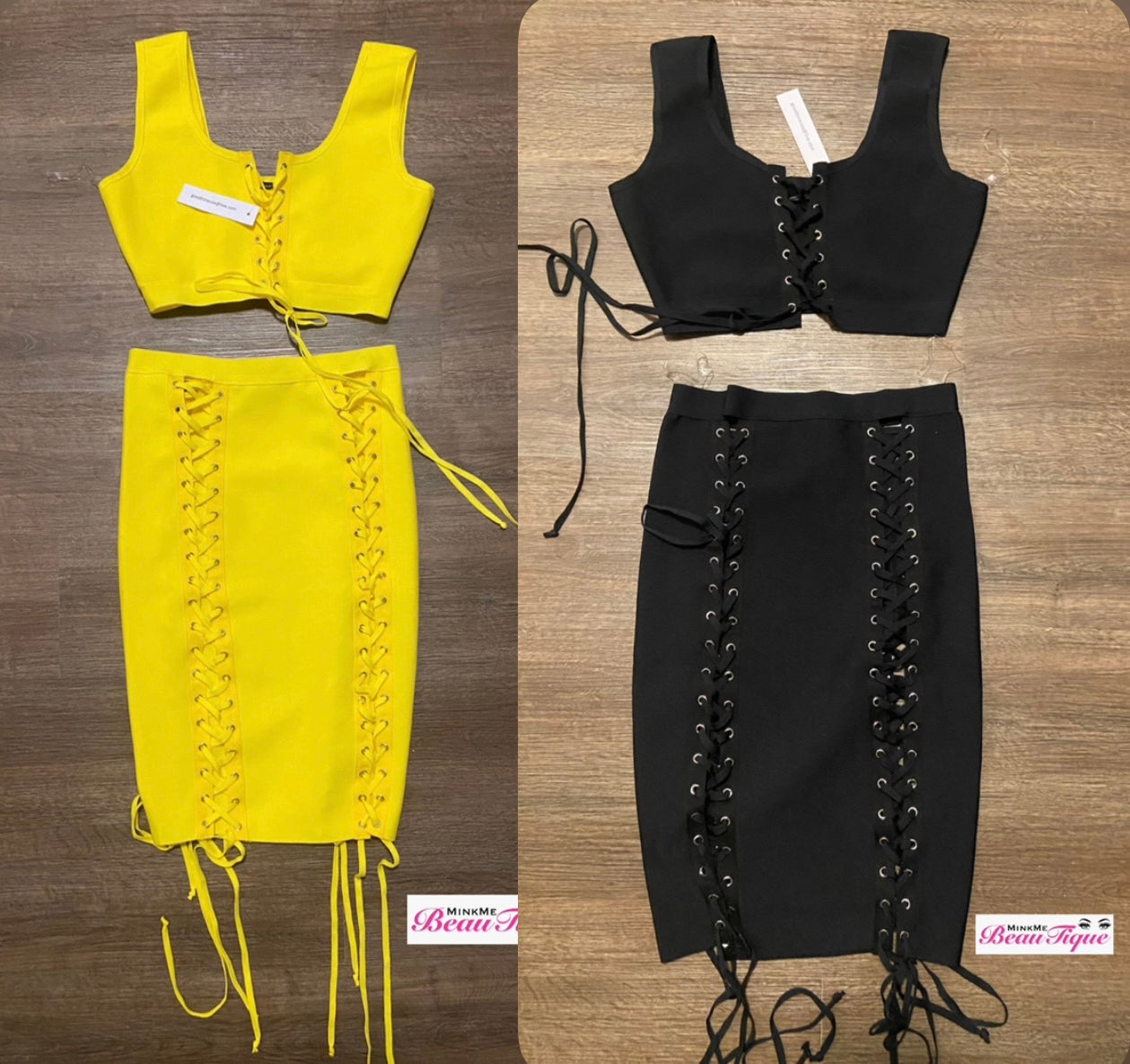 Lace two piece skirt sets